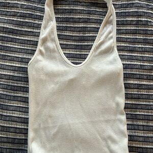 Urban Outfitters BDG Cream Ribbed Halter Top